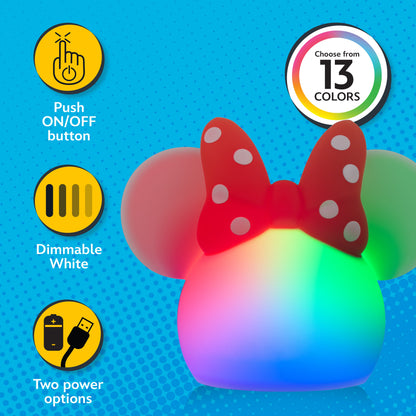 Disney Minnie Mouse Color-Changing Tabletop LED Night Light, White