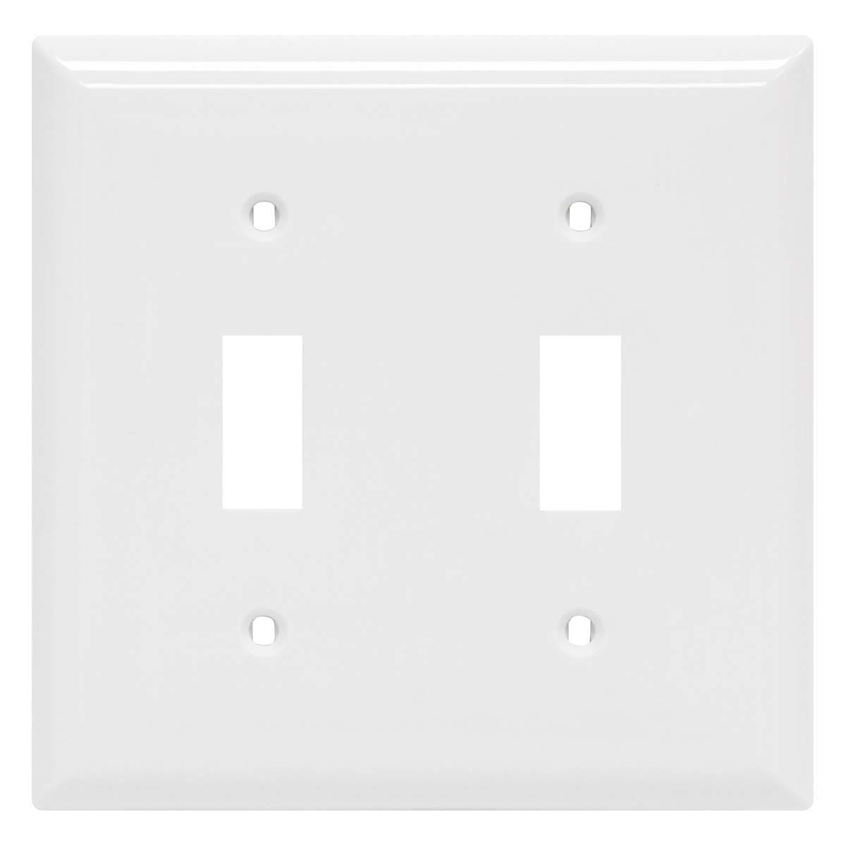 Power Gear Double Toggle Switch Wall Plate, White
