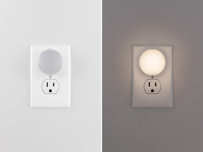 Lights By Night Color Changing GLO Dot Light Sensing LED Night Light, 2 Pack, White