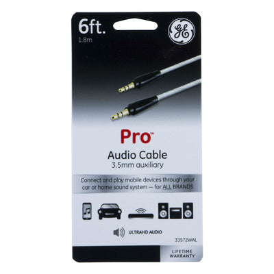 GE 6ft. 3.5mm Auxiliary Audio Cable, Black