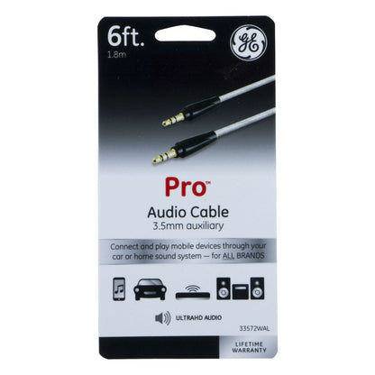 GE 6ft. 3.5mm Auxiliary Audio Cable, Black