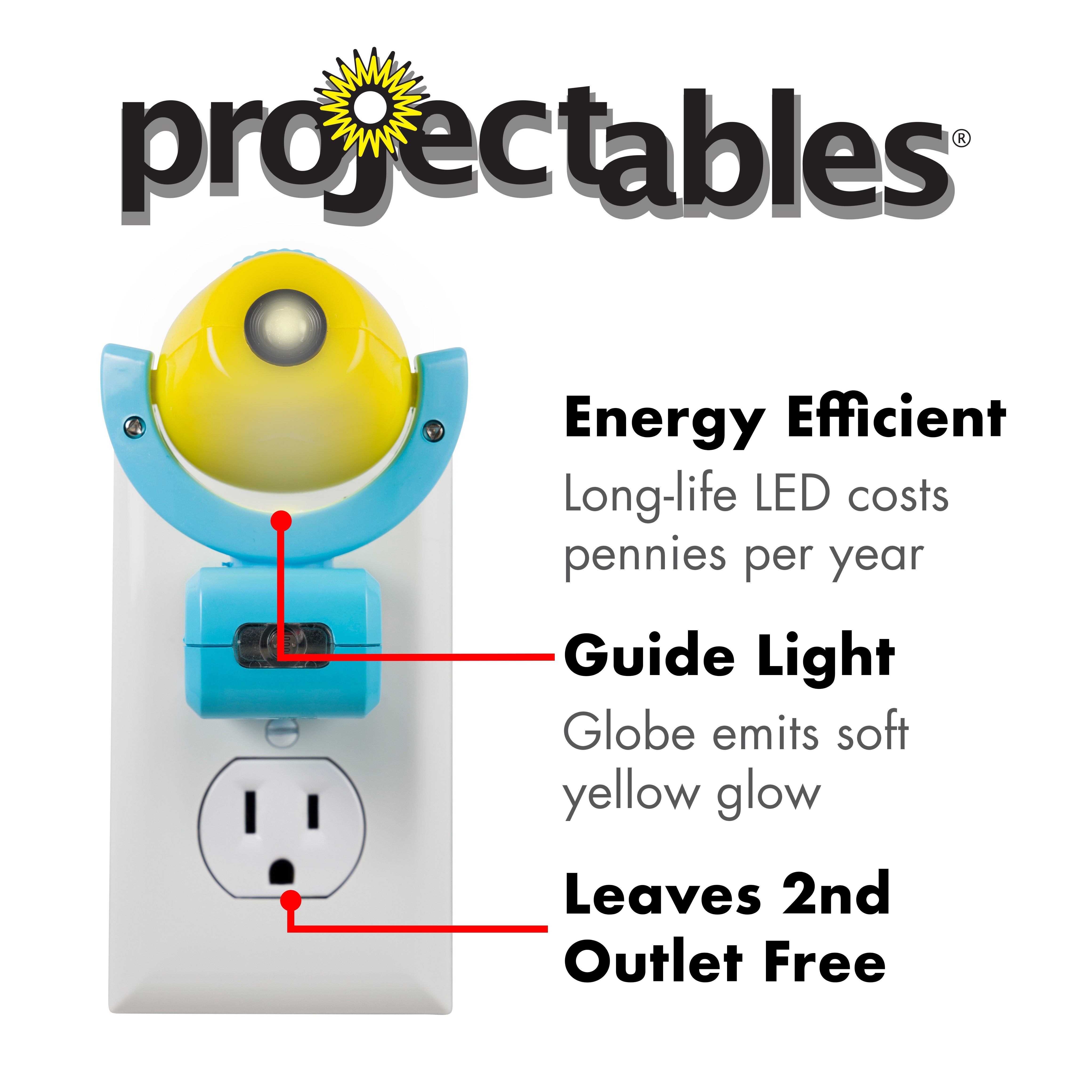 Projectables Secret Life of Pets 2 Light Sensing 6-Image LED Night Light, Blue