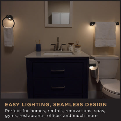 Enbrighten LED Motion Sensing Bathroom Lighting Bundle, Matte Black