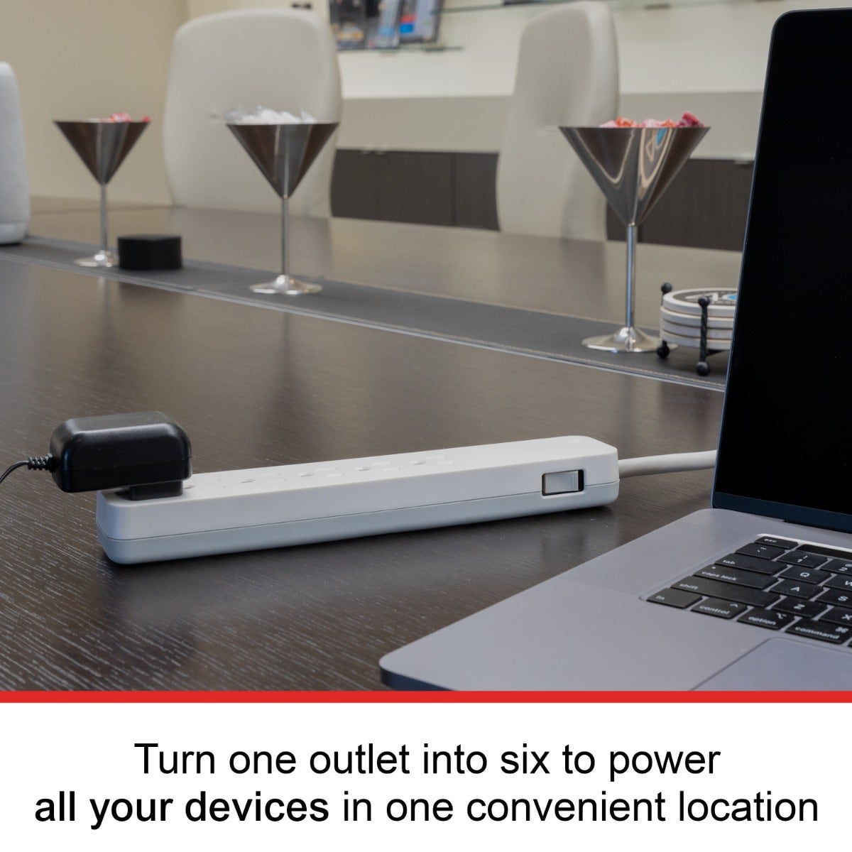 GE 6-Outlet 10ft. Surge Protector, White