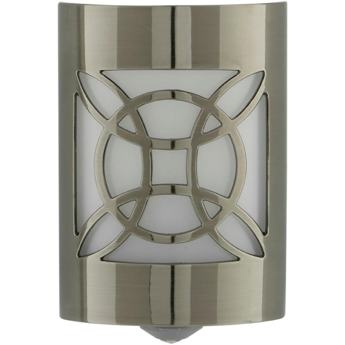 GE CoverLite Celtic Design Light Sensing LED Night Light, Brushed Nickel