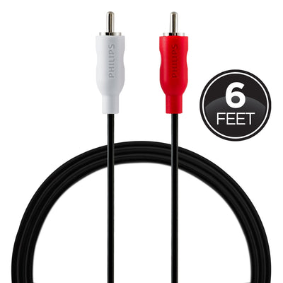 Philips 6ft. RCA Audio Cable, Black