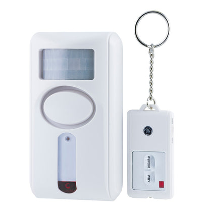 GE Battery-Operated Motion-Sensing Alarm with Keychain Remote, White