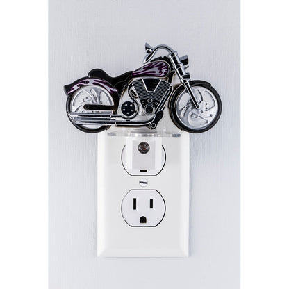 GE Motorcycle Light Sensing LED Night Light, White