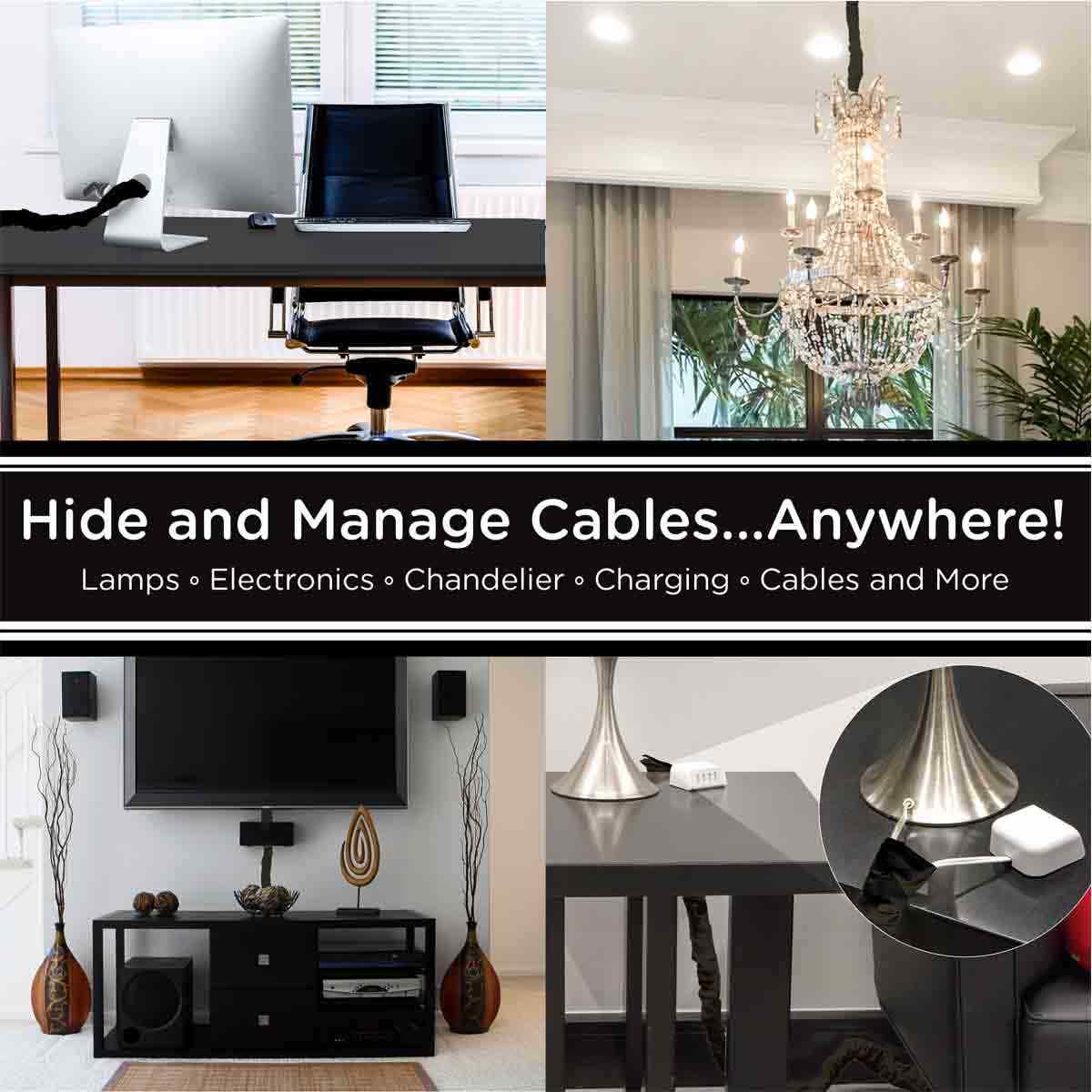 Cordinate 6ft. Fabric Cord Cover, Black