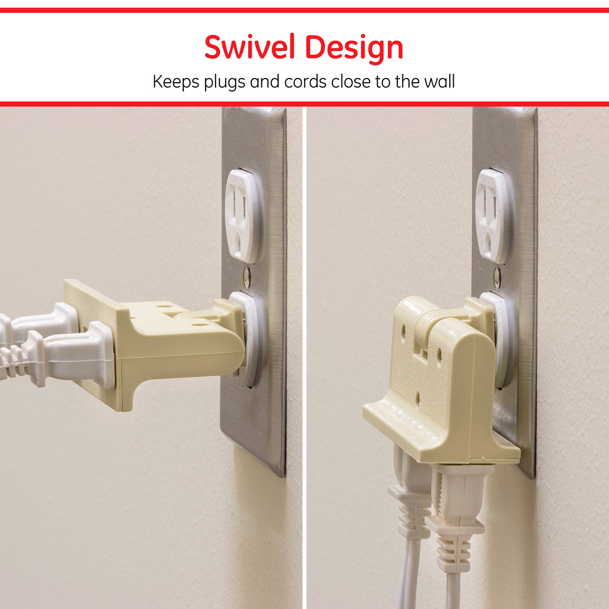 GE 3-Outlet Swivel Wall Tap, Light Almond