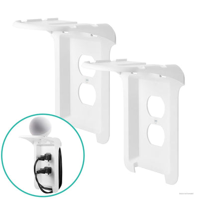 Cordinate Cord-Wrap Duplex Receptacle Wall Plate with Shelf, 2 Pack, White