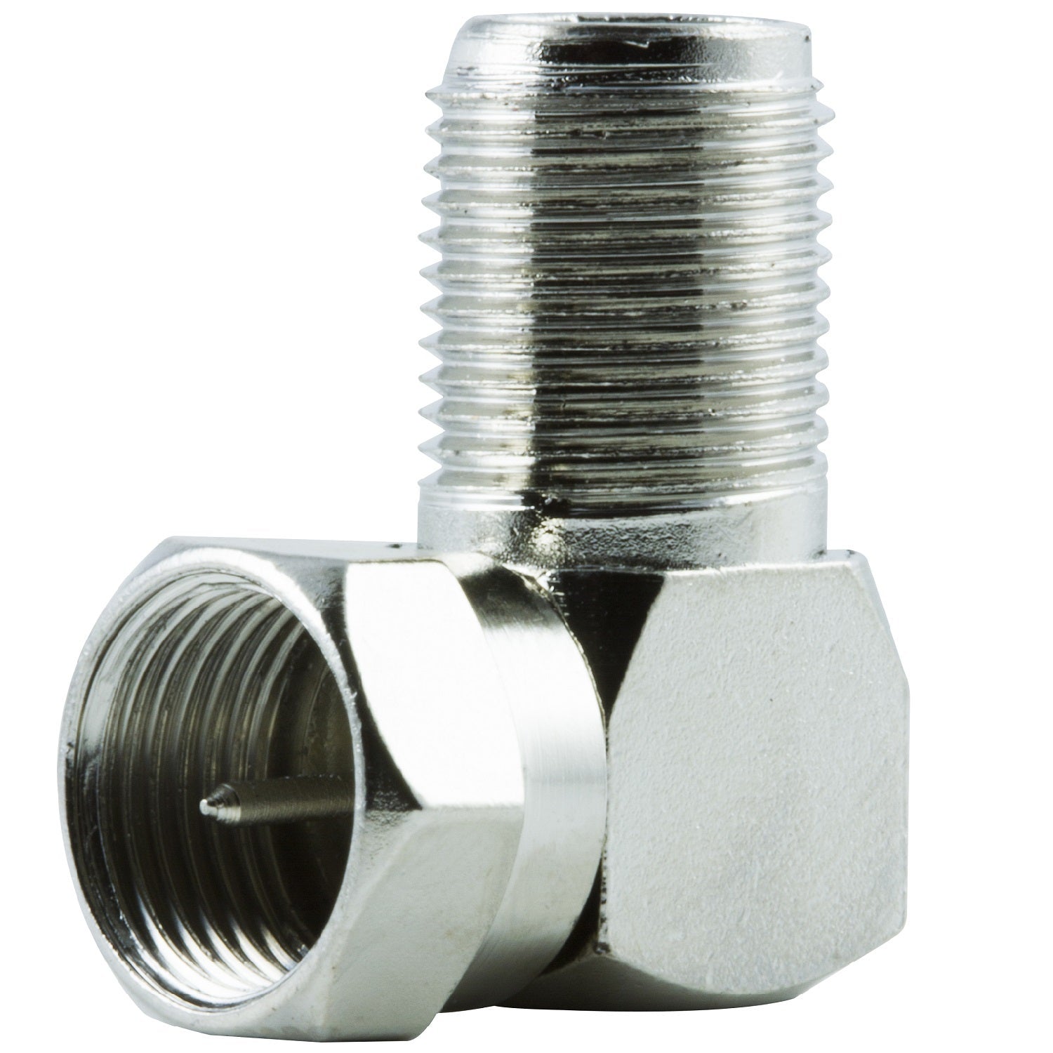 GE Right-Angle F Connector, Silver