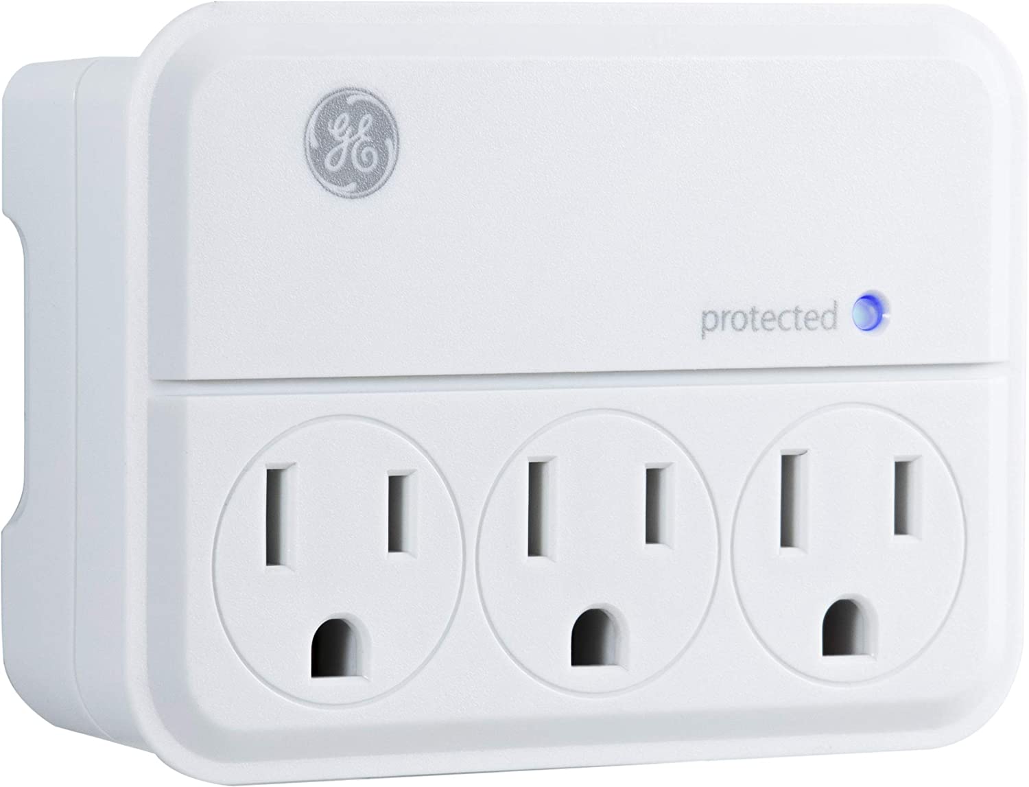 GE 3-Outlet Wall Tap with Surge Protection, White