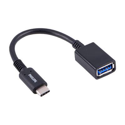 Philips USB-C to USB-A Female Adapter, Black