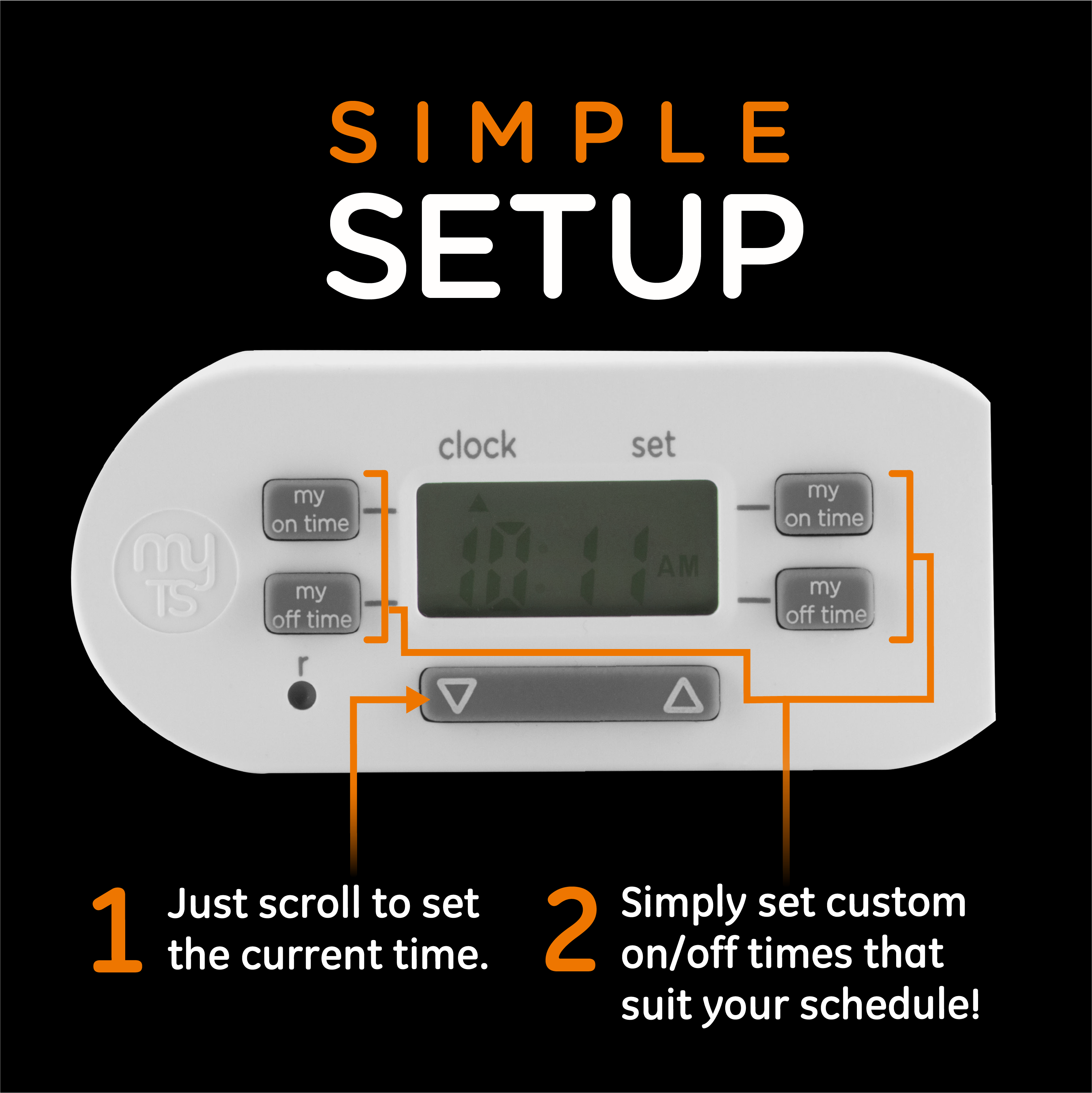 myTouchSmart Indoor Plug-In Simple Set Digital Bar Timer, White