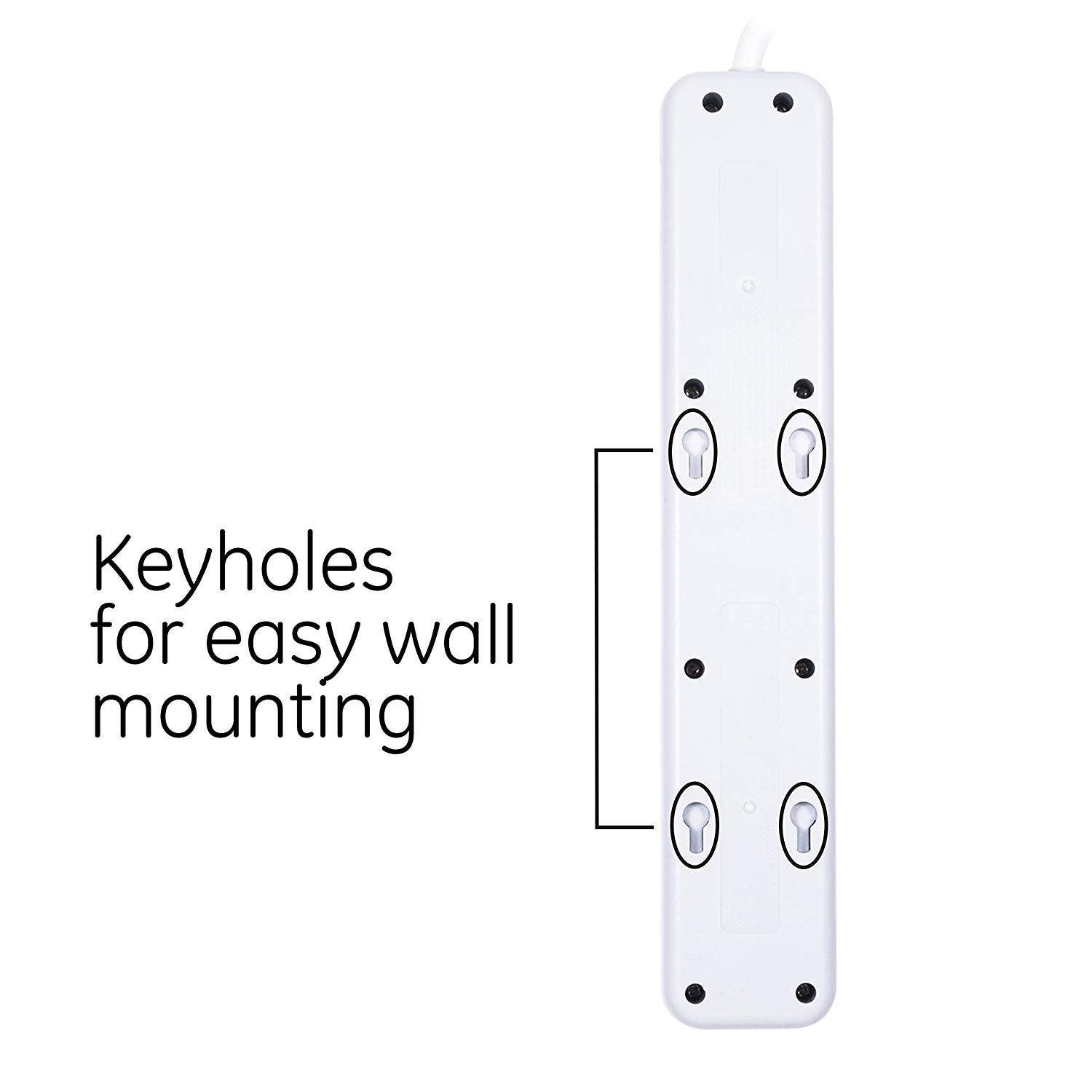 GE Pro 7-Outlet 6ft. Surge Protector, White