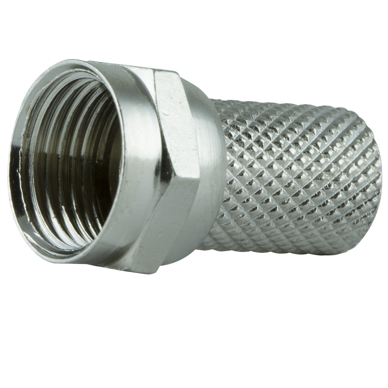 GE RG6 Twist-On F Connectors, Silver, 10 Pack