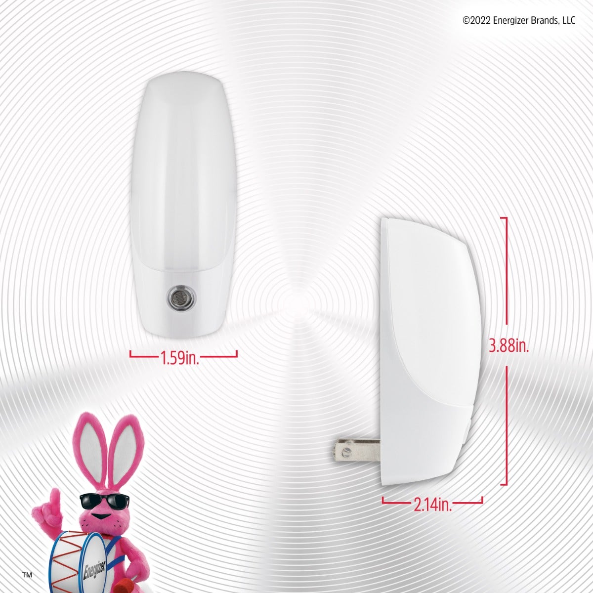 Energizer Plug-In Light Sensing LED Night Light, White
