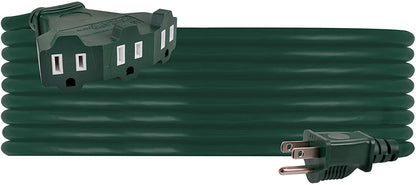 Philips 3-Outlet 25ft. Outdoor Extension Cord with Power Block, Green