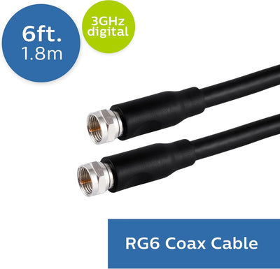 Philips RG6 6ft. Coax Cable