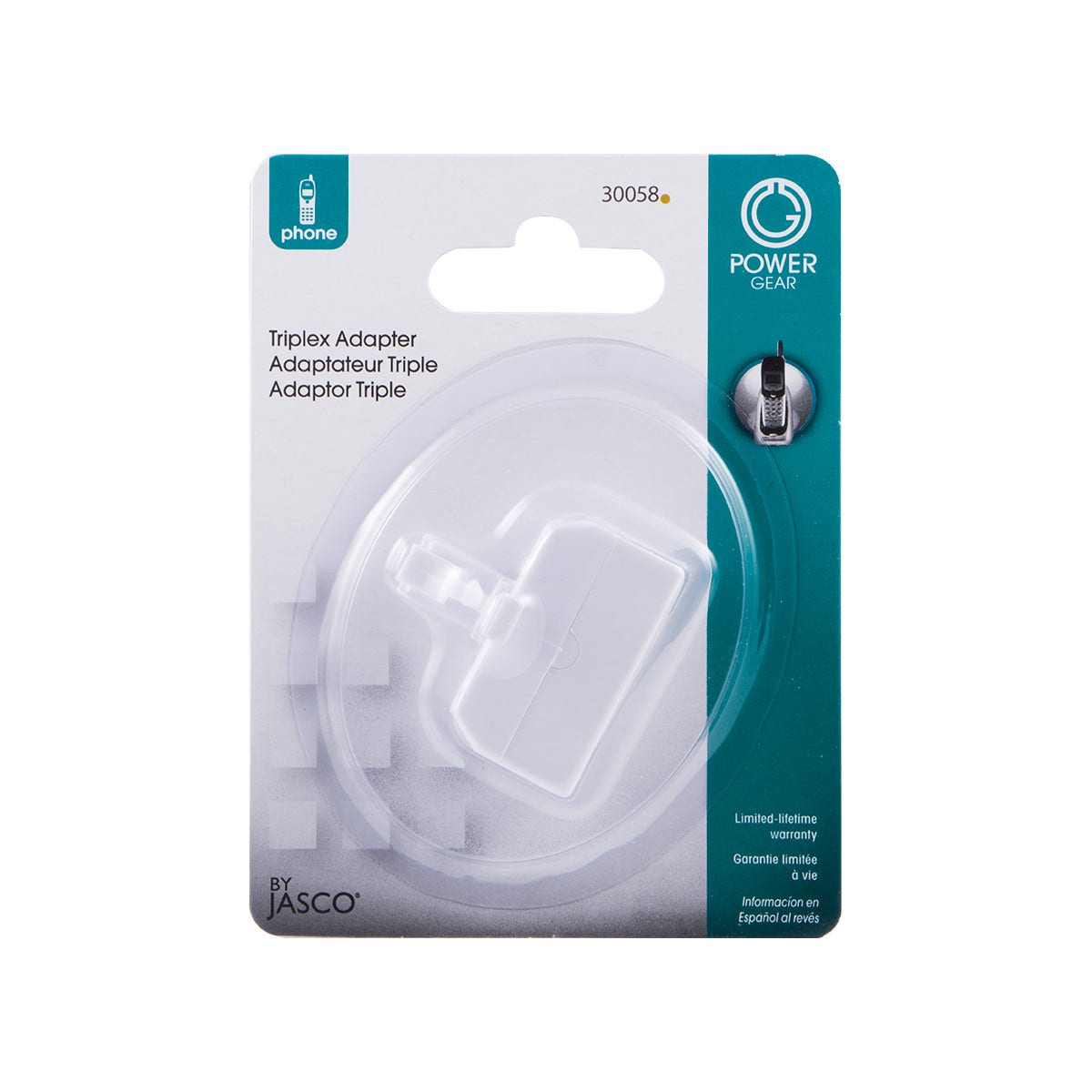 Power Gear 6-Wire White Triplex Adapter