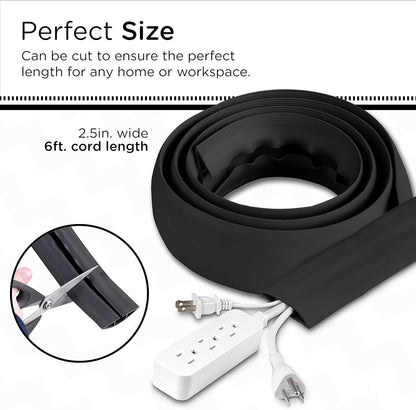Cordinate Cable Management Floor Cover, 6ft., Black