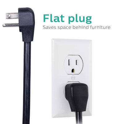 Philips 7-Outlet 2-USB 4ft. Surge Protector, Black