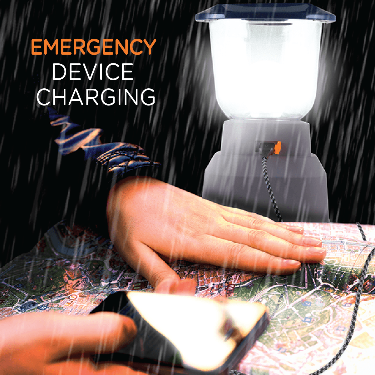 EcoSurvivor USB Charging LED Lantern, Gray