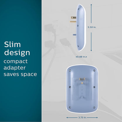 Philips 6-Outlet Surge Protector Wall Tap, White, 4pk