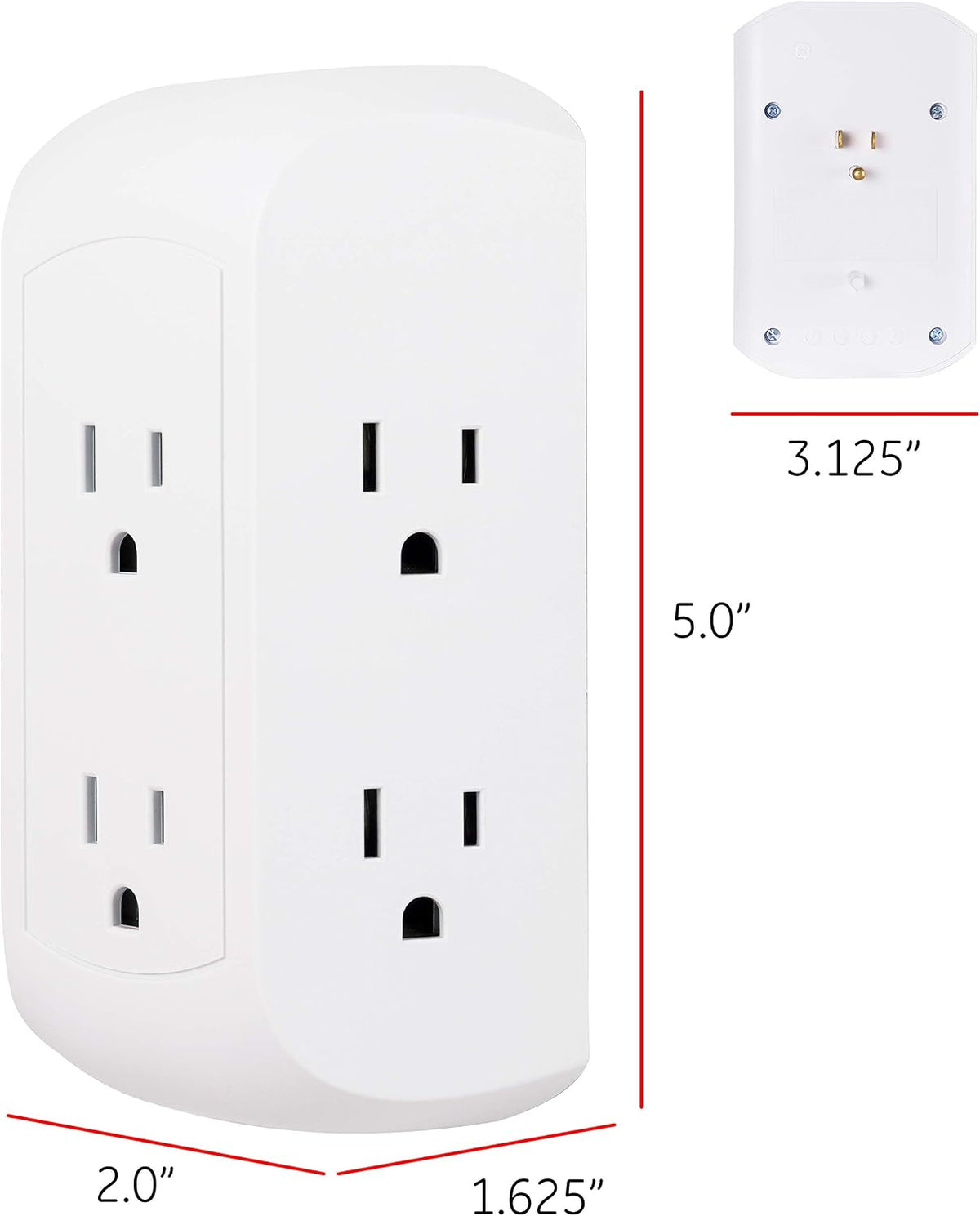 GE Pro Side-Access Surge Protector, White