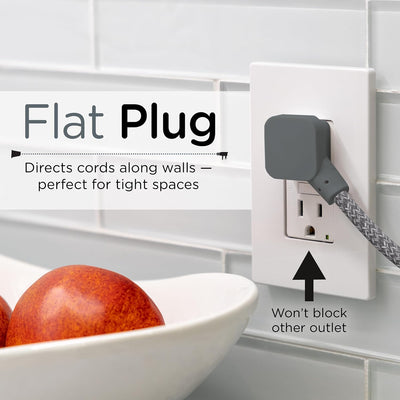 Cordinate 10ft. 3-Outlet Indoor Extension Cord, future gray