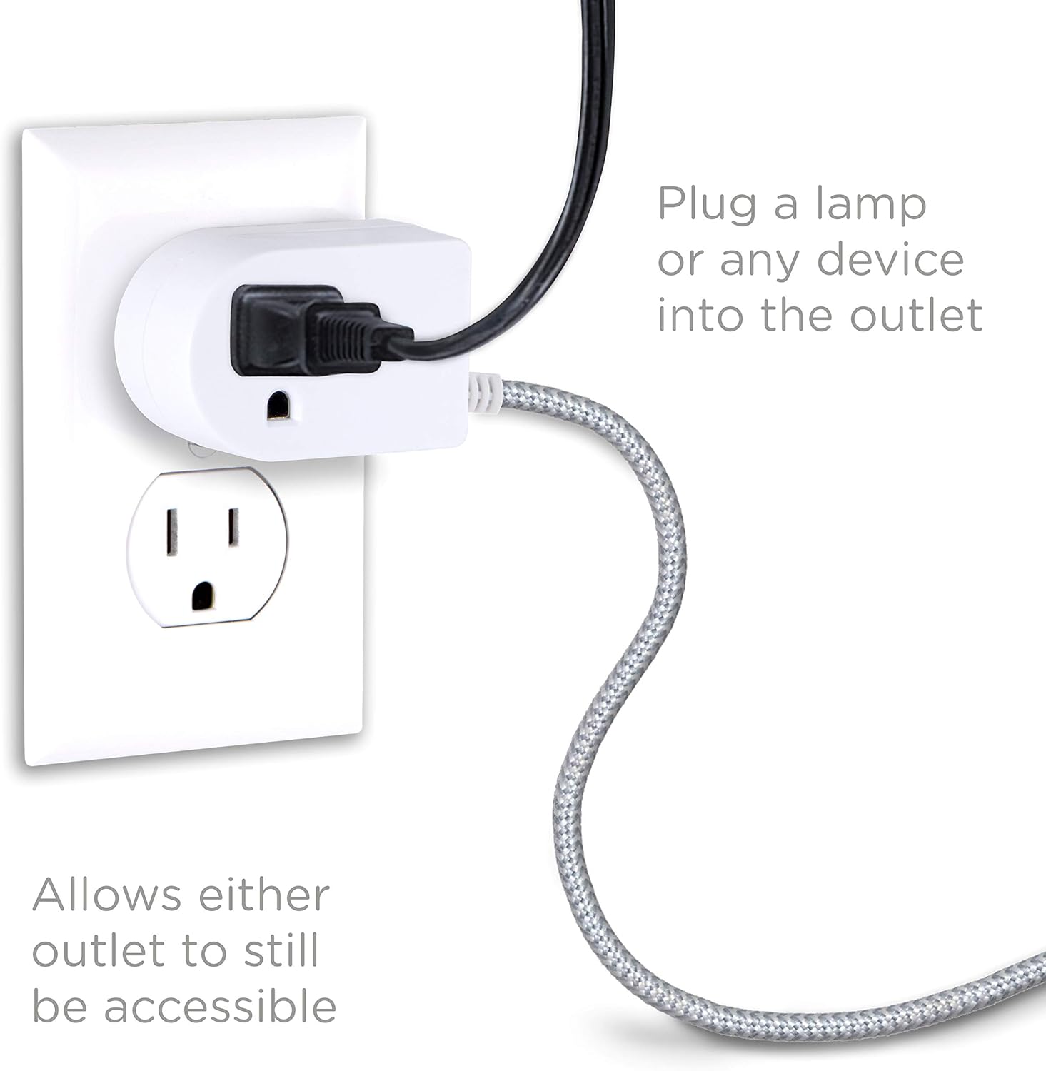 Cordinate Tabletop Switch with Braided Cord 2 pack