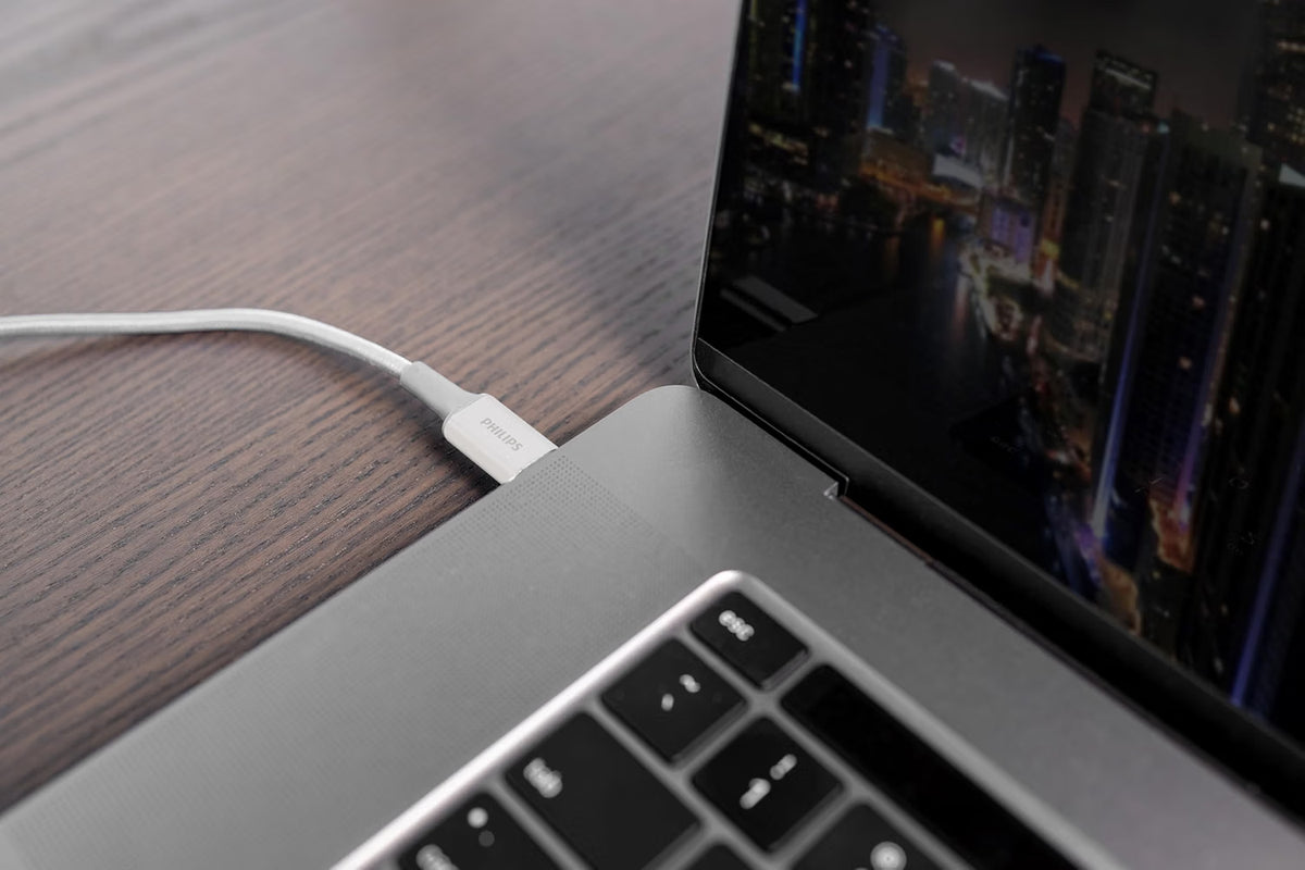 Philips Durable USB-A to USB-C 3ft. Charging Cable, white