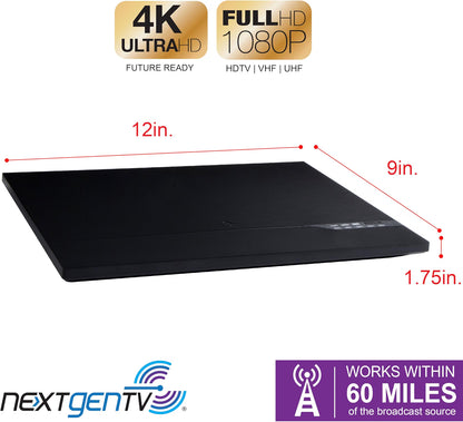 GE Amplified HD TV Antenna w/ LED Signal Strength Meter