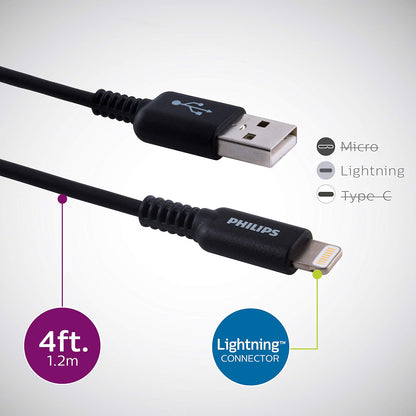 Philips USB-A to Lightning™ 4ft. Charging Cable