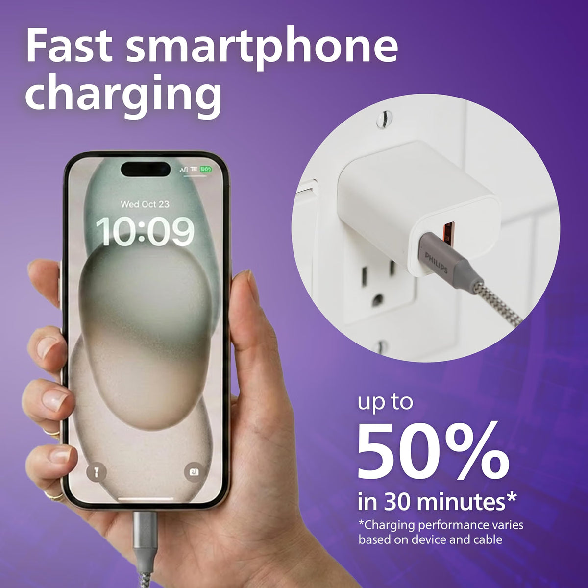 Philips USB-C and USB-A Rapid Charger with GaN technology and Power Delivery, 30W