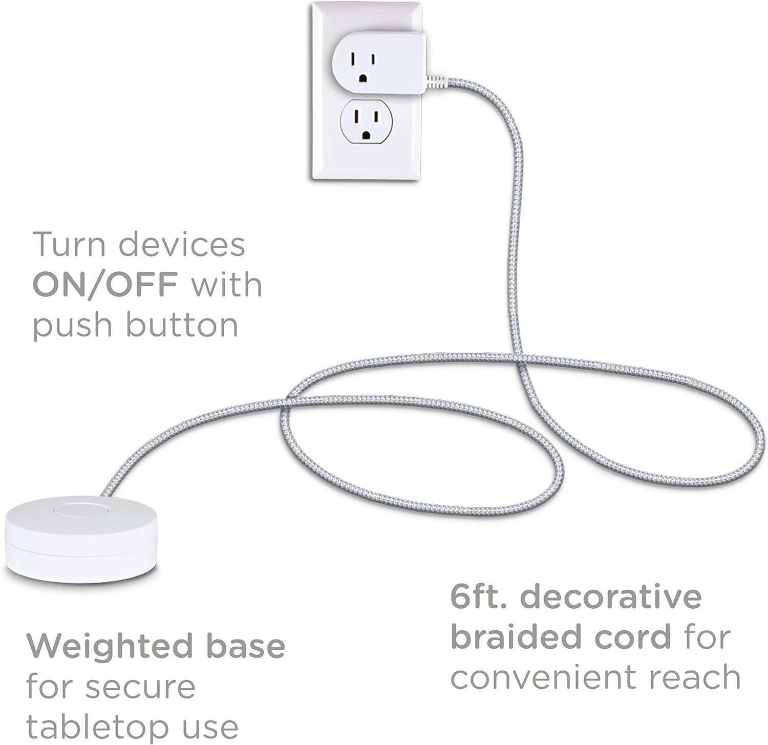 Cordinate Tabletop Switch with Braided Cord 2 pack