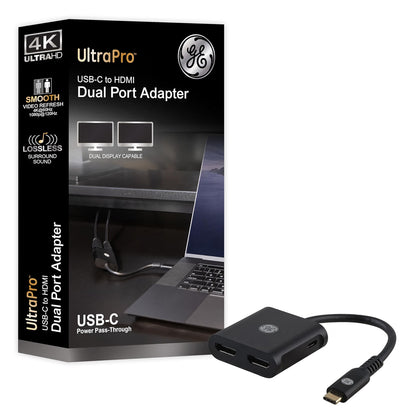 GE-branded USB-C to 4K HDMI Dual-Display Adapter