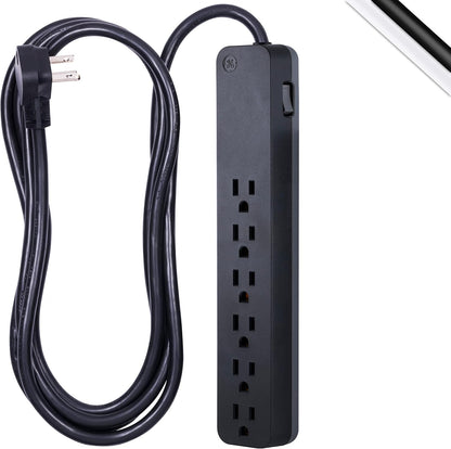 GE 6-Outlet Surge Protector, 1500J, 8ft. Black