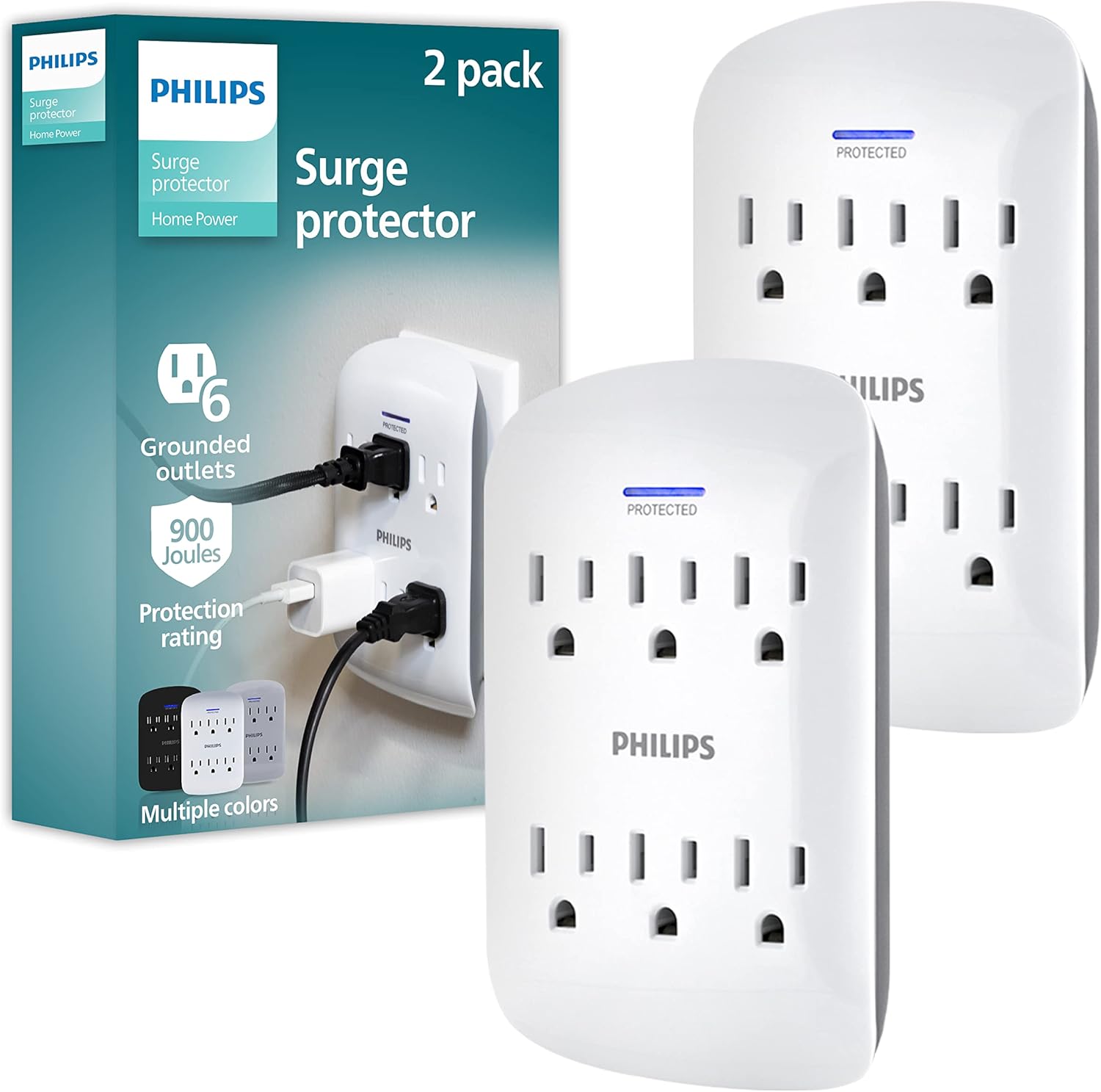 Philips 6 AC Wall Tap, 2pk