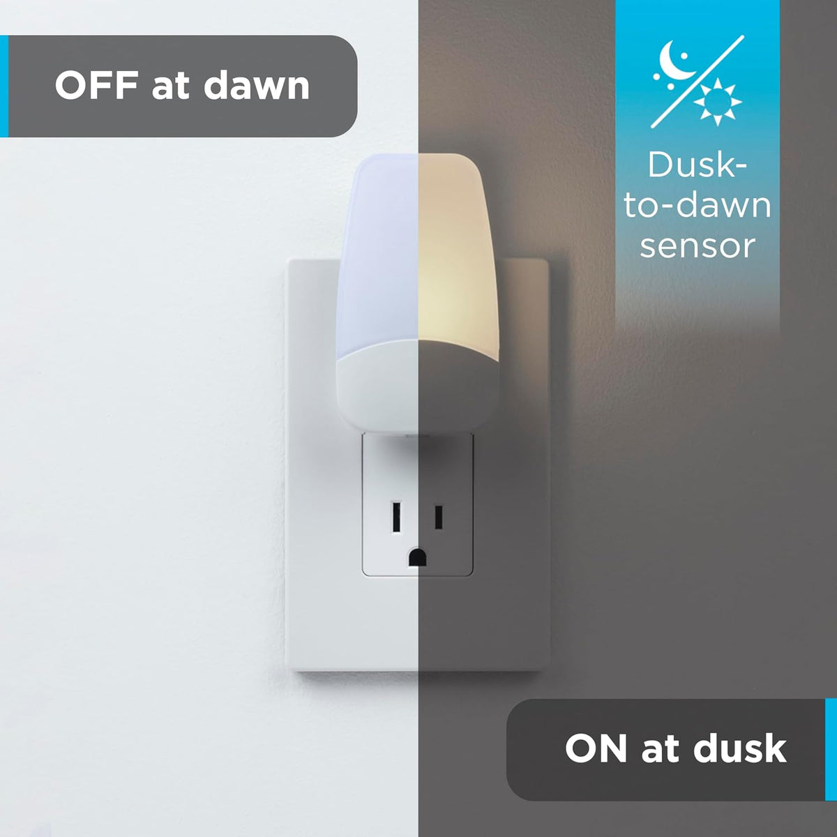 GE Light Sensing LED Night Light, Warm White, 2 Pack