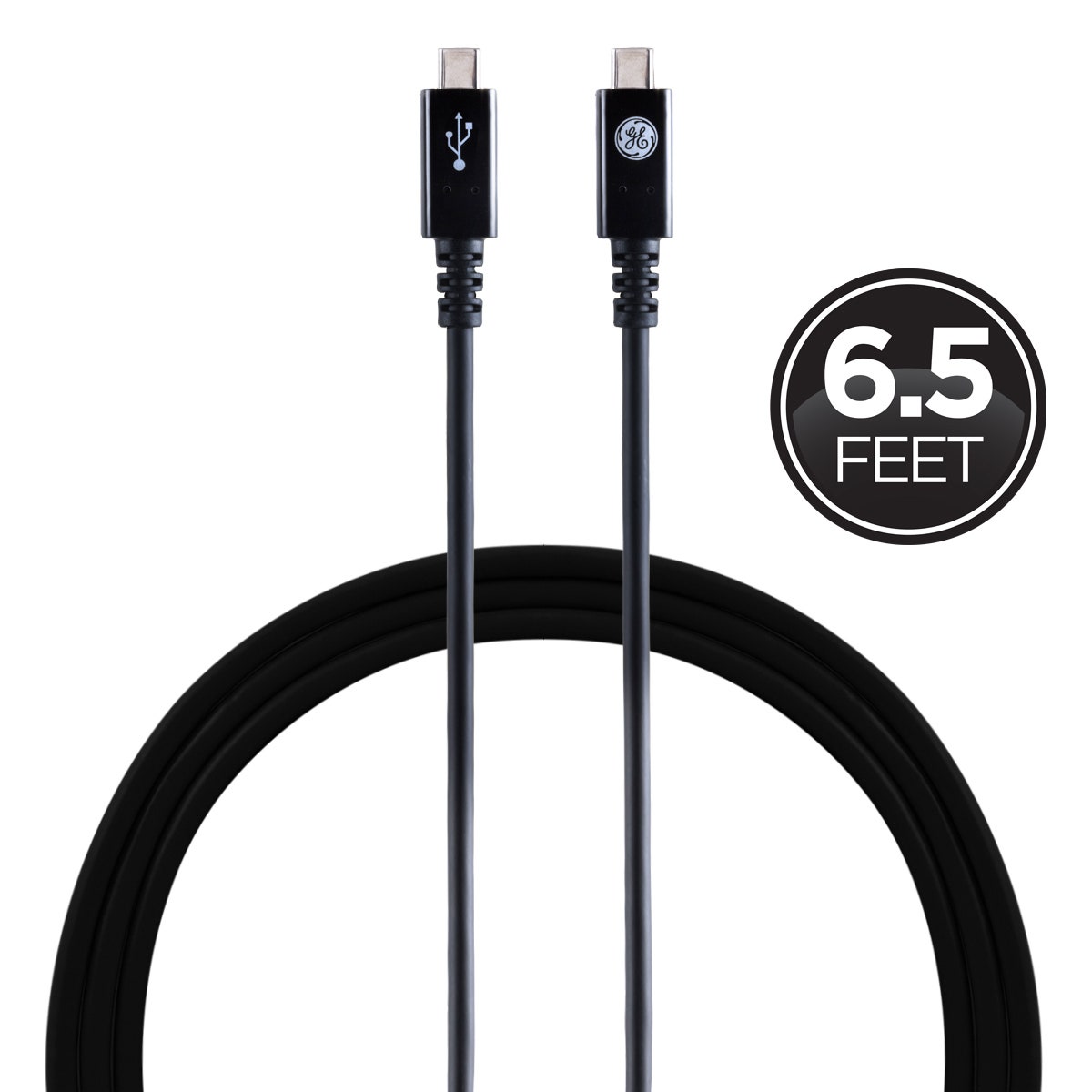 GE 6.5ft. USB-C Charging Cable, Black