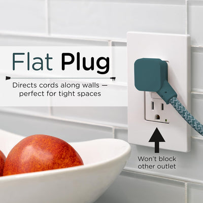 Cordinate 10ft. 3-Outlet Indoor Extension Cord, transformative teal