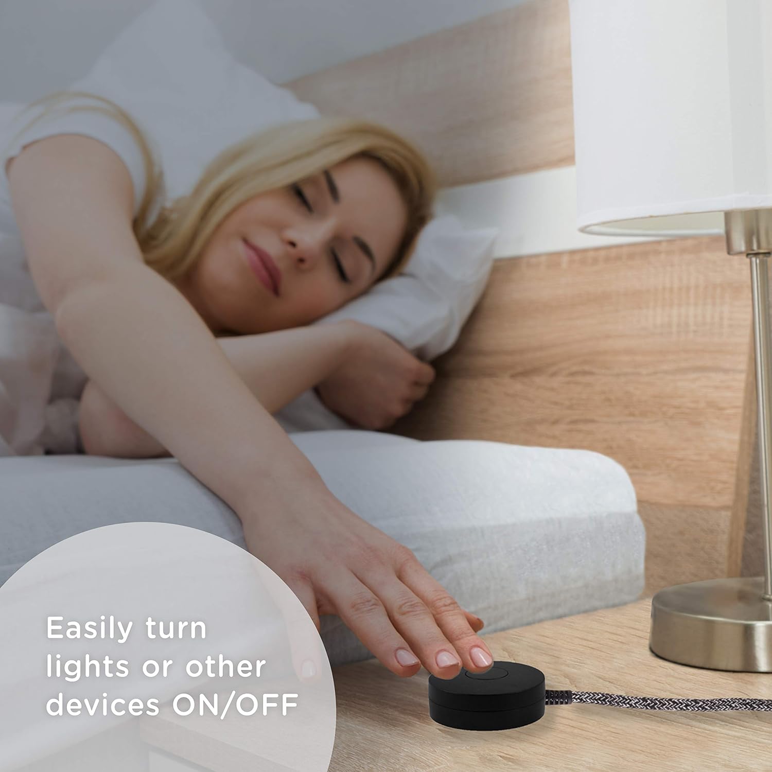 Cordinate Tabletop Switch with Braided Cord, Black, 2pk