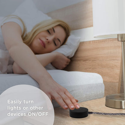 Cordinate Tabletop Switch with Braided Cord, Black, 2pk