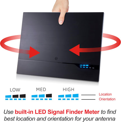 GE Amplified HD TV Antenna w/ LED Signal Strength Meter