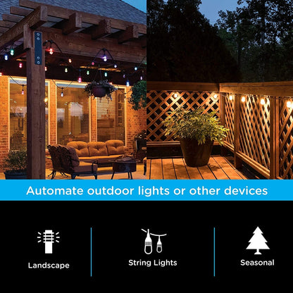 myTouchSmart Outdoor 6-Outlet Light Sensing Yard Stake Timer with 6ft. Cord, Green