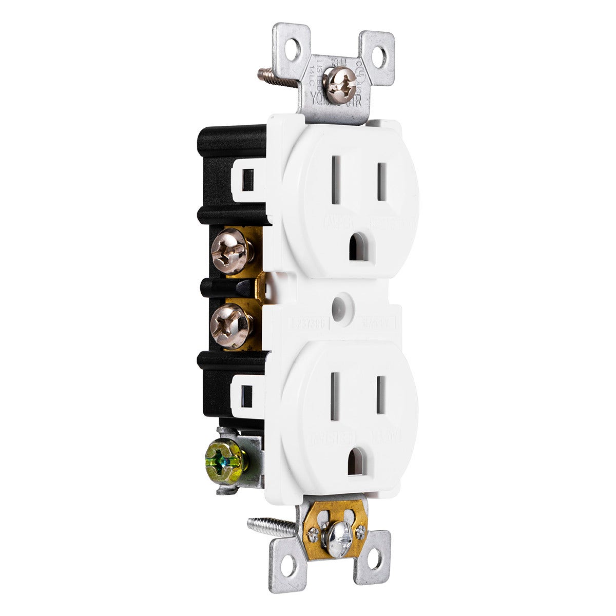GE Grounding Duplex Tamper Resistant Safety Outlet, White