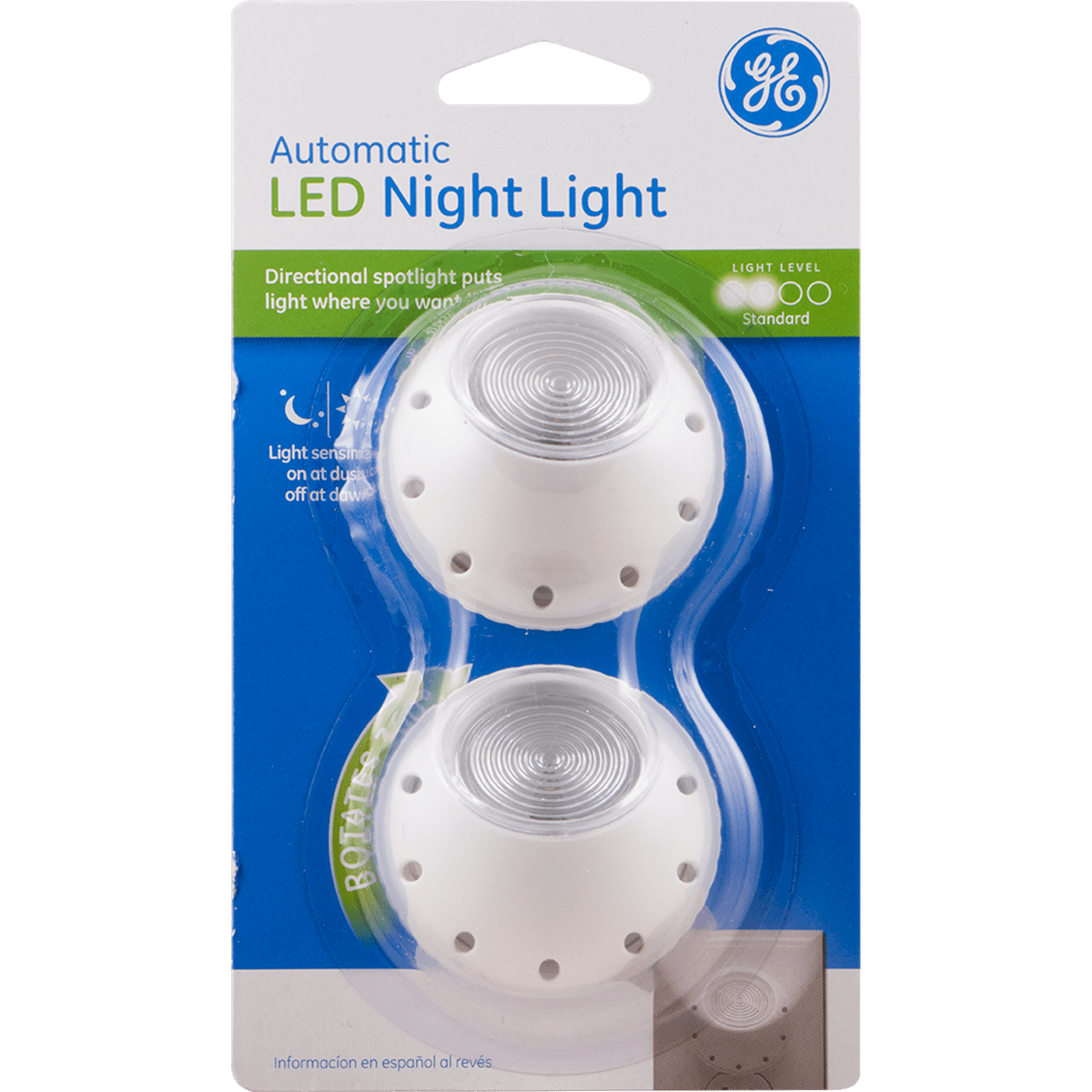 GE Light Sensing LED Night Light, 2 Pack, White