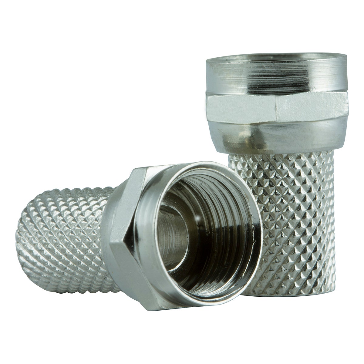 GE RG59 Twist-On F Connectors, Silver, 2 Pack